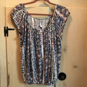 Floral Cap Sleeve Blouse